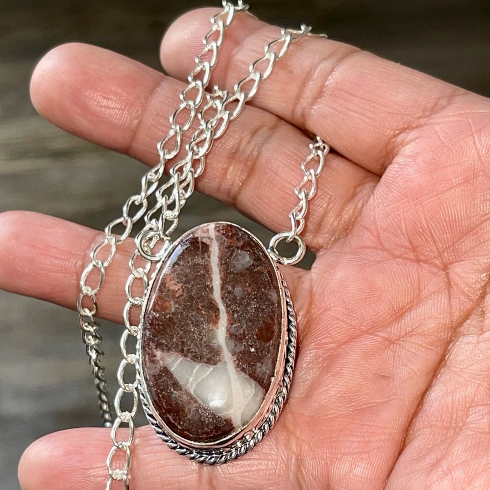 Coconut Jasper Pendant Necklace “Calming Stone” - Picture 6 of 14